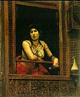 Jean-leon Gerome Canvas Paintings - Woman at Her Window